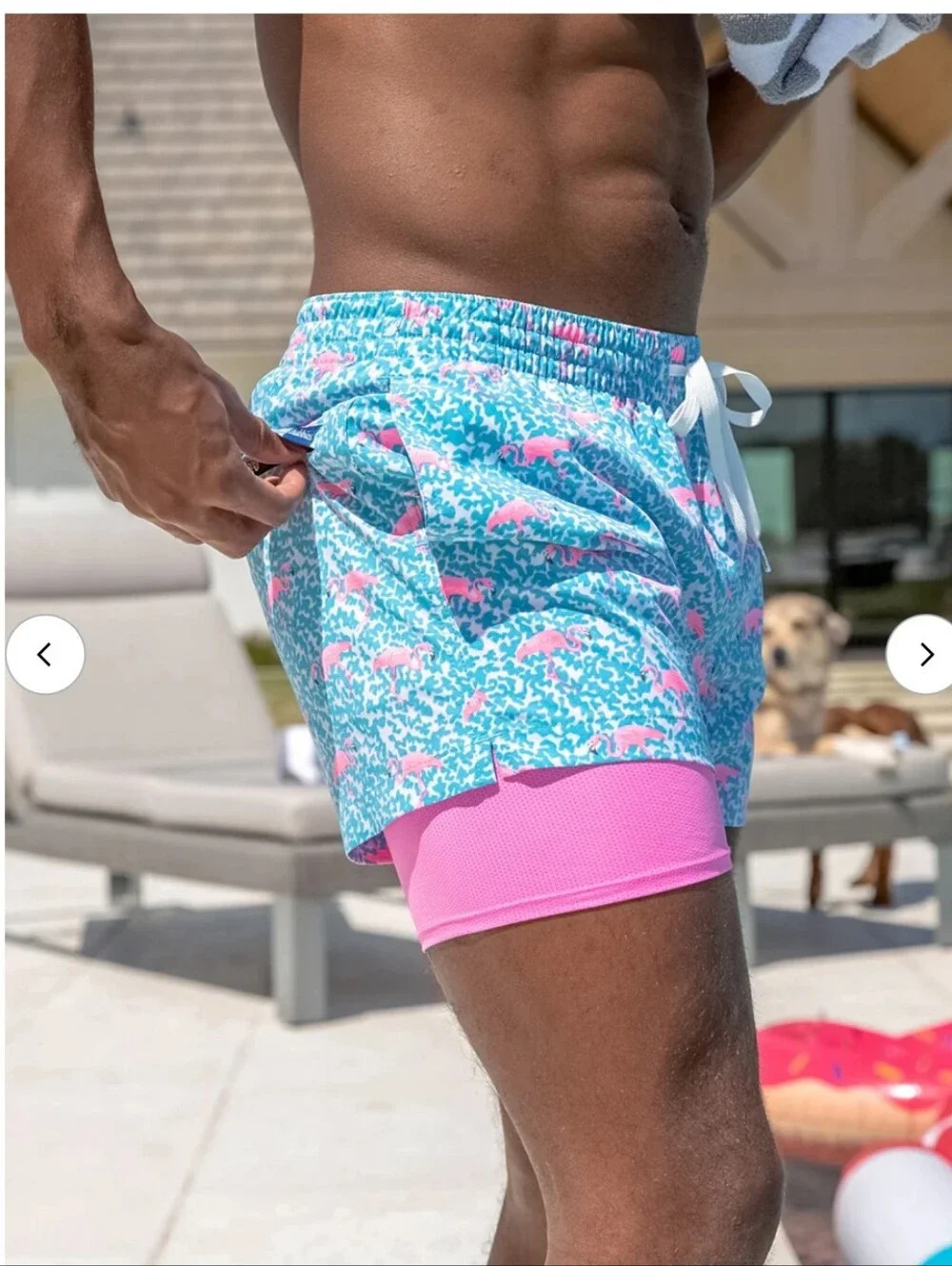 Chubbies Lined Classic Swim Trunk - The Domingos Are For Flamingos 4
